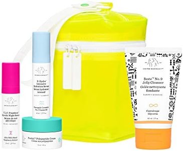 Drunk Elephant Littles Night Out Evening Skin Kit - Night Skin Care Set Best No. 9 Jelly Cleaner, T.L.C. Framboos Glycolic Night Serum, B-Hydra Intensive Hydration Serum, Protini Peptide Cream