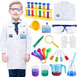 INNOCHEER Kids Science Experiment Kit with Lab Coat Scientist Costume Dress Up and Role Play Toys Gift for Boys Girls Kids Christmas Birthday Party