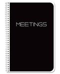 BookFactory Meeting Notebook/Business Meeting Book - Black, 100 Pages (Ruled Format), 6" x 9", Wire-O Bound (MTG-100-69CW(Meetings))