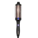 K&K Thermal Brush Keratin Protect Heated Barrel Hot Hair Brush Ionic Smooth Shine Volumize Comb Dual Voltage Hair Straightener Curler Styling Tool 45 mm (Black, 45 mm)