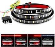 Nilight TR-02 60" Truck Tailgate Bar Double Row LED Flexible Strip Running Turn Signal Brake Reverse Tail Light,Red/White,No-Drilling