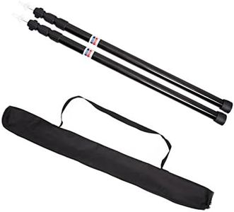 2pcs Thicken Aluminum Alloy Tent Pole Adjustable Tent Support Rods Beach Shelter Tarp Awning Pole Replacement Poles Accessories for Camping Hiking Backpacking Tent