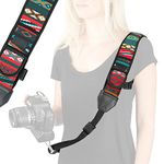 USA GEAR Camera Sling Shoulder Strap - Adjustable Neoprene, Safety Tether, Accessory Pocket, DSLR Strap Quick Release - Compatible with Canon, Nikon, Sony and More DSLR Mirrorless Cameras (Southwest)