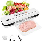 Toprime Vacuum Sealer Machine VS6611, 80kPa Powerful Food Sealer Built-in Cutter with Sealing Bag and Hose, Vacuum Air Sealing System for Seal a Meal and Sous Vide (White)