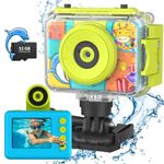 CHAKEYAKE Kids Camera, 20MP 1080P Kids Digital Waterproof Camera, Kids Underwater Action Sport Camera, Kids Selfie Camera with 180°Flip Len, SD Card 32GB, Birthday Gifts for 3-12 Years Olds Girls Boys