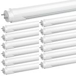 JESLED T8 4FT LED Tube Light Bulbs, 24W 5000K Daylight, 3000LM, 4 Foot T12 LED Replacement for Flourescent Tubes, Ballast Bypass, Dual-end Powered, Frosted, Garage Warehouse Shop Lights(12 Pack)