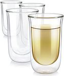 Teabloom Tulip Insulated Glasses for Tea, Coffee and other Beverages - Double Walled Borosilicate Glass Keeps Drinks Hot/Cold, 12 oz (Set of Four)