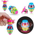 PROLOSO 15-Pack Light Up Flashing UFO Spinning Tops with Gyroscope Novelty Bulk Toys Party Favors