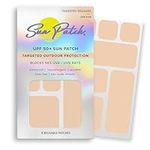 Sun Patch, Hypoallergenic Sun-Screen Square Shaped Patches, 100% Silicone UPF-50 UV Protection, Reusable, 1 Pack/8 Squares, Sunkiss (Nude)