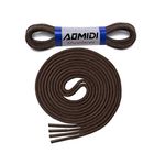 AOMIDI Waxed Round Shoelaces (2 Pairs) - for Oxford Dress Shoes Boots Leather Shoe Laces, Brown, 24" inches (61 cm)