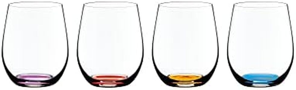 Riedel Happy O Vol. 2 Machine-Made Crystal Wine Tumbler – Colourful Wine Glasses with Modern Optic Design – Perfect for Entertaining & Everyday Use – 335 ml Capacity (Pack of 4)
