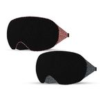 Friends of Meditation 100% Cotton Sleep Mask | Light Blocking Sleep Eye Mask, Comfortable & Soft, Night Eye Mask for Travel | 100% Blackout w Nose Wire & Adjustable Band (2-Pack (Black & Red))