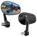 Letgoing Motorbike Mirror Bar End 7/8" Handlebar Mirror E24 Approved 360° Aluminium Convex Rearview Side Mirror For Quad Scooter ATV Moped E-bike CBF600 CBR125R CBF125 YZF R125
