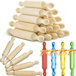 Suclain Wooden Mini Rolling Pin Long Kitchen Baking Small Dough Rolling Pin for Children Fondant Pastry Pizza Crafting and Imaginative Play for Halloween and Christmas Presents (15 Pieces,7 Inches)