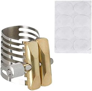 TUOREN Saxophone Mouthpiece Kit Includes Stainless Steel Ligature Fastener 8pcs Cushions Pad for Tenor Sax Saxophone Rubber Mouthpiece(Tenor)