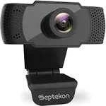 Septekon 1080P HD Webcam with Microphone, Streaming Computer Web Camera for Laptop/Desktop/Mac/TV, USB PC Cam for Video Calling, Conferencing, Gaming