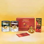 PUREHEART Pure Celebration Premium Diwali Gift Box | Dry Fruits Pack | Corporate Gift Hamper | Cashews Pepperfry, FOV Peeled Almonds | Chocolate | Card | Lord Ganesh Metal Diya | Festive Gifting