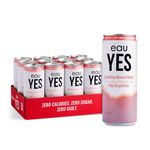 eauYES - Sparkling Mineral Water with a hint of Pink Grapefruit (12 x 330ml), All Natural, Zero Sugar, Zero Calories & Zero Sweeteners, Vegan & Keto Friendly, Eco-Friendly Brand