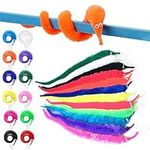 Magic Worm 24pcs Wiggly Worms Pet with Magic Scarves Twisty Fuzzy Worm Toys for Carnival Party Favors