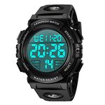 Mens Digital Watch, Mens Sports Military Watches Waterproof Outdoor Chronograph Multifunctional Watch with LED Back Light/Alarm/Date/Shockproof