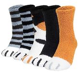 Chalier Cozy 5 Pairs Mens Fluffy Slipper Socks, Thermal Comfy High Elasticity Sock - Thick Home Bed Socks for Winter (Light Sage)