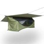 Haven Tent XL - Forest Green - Complete Lay-Flat Hammock Tent for Camping - Includes Insulated Pad and Rainfly - 80"x30"