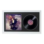 12" / 10" / 7" Double Vinyl LP Record and Album Cover Frame BLACK Mount Memorabilia Wall Display (Matt White, 7" Vinyl)