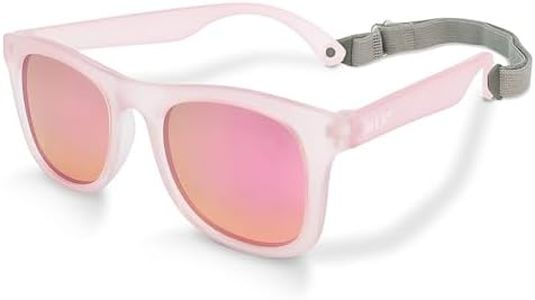 JAN & JUL Polarized Sunglasses for Infant Girl, with Strap (S: 6 Months-2 Years, Frosty Lavender Aurora)