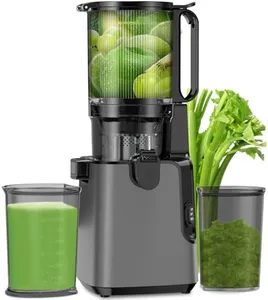 Juicer Machines with 5.8" Extra Large Feed Chute, Cold Press Juicer For Whole Vegetables and Fruits, 350W Professional Masticating juicer Easy to Clean for Batch Juicing (Titanium Gray)