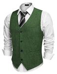 COOFANDY Men's Formal Waistcoat Regular Fit Business Dress Vest 4 Button