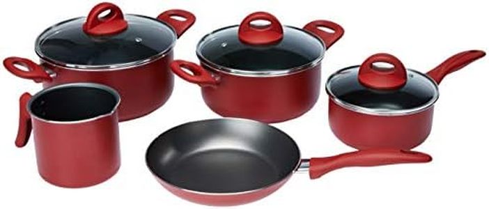Brinox Cookware Set Cherry Red Color (Set of 8 Pcs)