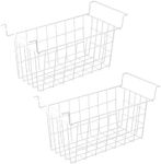 Orgneas 17.5 Inch Freezer Organizer Bins for Chest Freezer Refrigerator Basket Storage Rack Bins Deep Freezer Metal Wire Baskets 2Packs