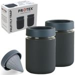 PR0TEX Fruit Fly Trap (2 Pack). Stylish & Discreet, Reusable Highly Effective Fruit Fly Trap, Ideal for Home & Kitchen, Glass Design Fruit Fly Catcher. Elegant Solution to Remove Fruit Flies. (Grey)