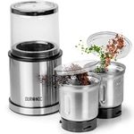 Duronic Electric Coffee Grinder CG421 Coffee Mill, Nuts & Spice Grinder, Compact Coffee Bean Grinder 200W 75g Wet & Dry Grinder, Stainless Steel