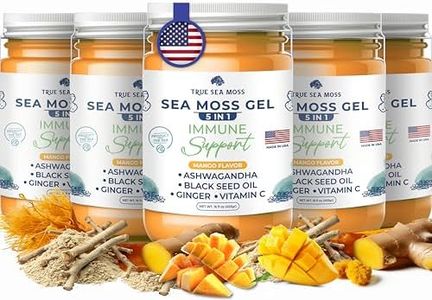 TrueSeaMoss Wildcrafted Irish Sea Moss Gel - Made with Organic Seamoss - Rich in Proteins, Vegan-Friendly - Supports Health, Made in USA from Fresh Sea Vegetables (5 in 1, Pack of 5)