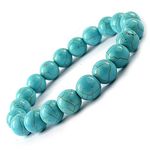 rocksmins Turquise Blue Bracelet Natural Original Crystal Real Stone Reiki Crystal Healing Love Positive Energy Attraction Stylish for Men Women Boy Girl Unisex 8mm Beads Stretchable