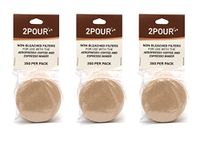 1050x (3 Packs) Reusable Replacement Paper Filters for Use with The Aeropress® Coffee Maker/Aeropress® Go - Vegan Non Bleached Natural - 2POUR®