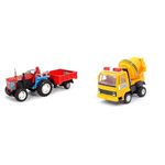 Centy Toys Trolley Tractor (Colors May Vary) Plastic Pull Back Concrete Mixer, Number of Pieces: 1, Yellow, Adult