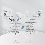 GlauStalos Memorial Gift Sympathy Gift Personalised Bereavement Gifts, Butterfly Shaped Acrylic Condolence Table Decorations Remembrance Decoration, Remembrance Gifts for Loved One