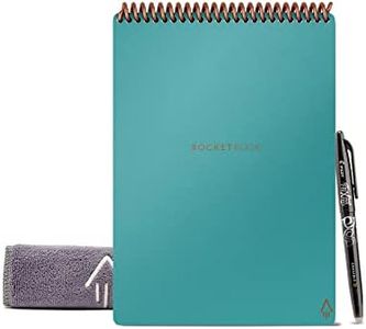 Rocketbook Flip Smart Reusable Executive Size Notepad, 6" x 8-4/5", 1 Subject, Dot-Grid and Line Ruled, 18 Sheets, Teal