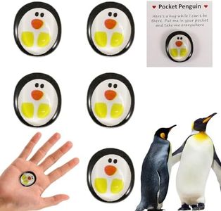 5 Piezas Lindo Penguin Hug con Tarjeta de Felicitación, Cute Abrazo Pinguino, Mini Glass Pocket Penguin Hug para Amigos, Amantes, Cumpleaños, Boda