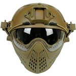 Full-Face Military PJ Airsoft Quick Helmet With Removable Full-Face Goggles For Sports Hunting Military Training CS Games