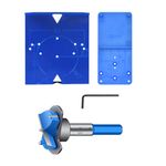 Serplex® Concealed Hinge Jig Kit with 35mm Forstner Drill Bit and Adjustable Hinge Jig Template, Precision Drilling Guide Base & Hex Key Tool for Woodworking Cabinet Door Installation Projects