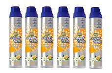 1001 Carpet Fresh Spring Blossom & Mandarin Fragrance – Quick drying, For use On Carpet Rug Upholstery Freshening Foam Pet Odour Remover, Pack of 6 300ml Aerosol Spray Can