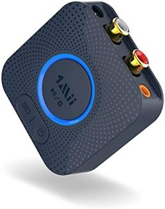 1Mii Bluetooth 5.0 Receiver for Home Stereo, aptX HD Bluetooth Audio Adapter for Music Streaming Sound System, 3.5mm AUX RCA, aptX Low Latency 3D Surround, 15hrs Playtime - B06HD