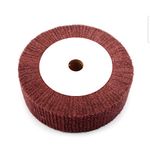 RABBIT ® Non-Woven Flap Wheel, Scouring Pad Grinding Wheel Red Flap Mop Polishing Wheel Disc, 6" Diameter, 2" Face Width