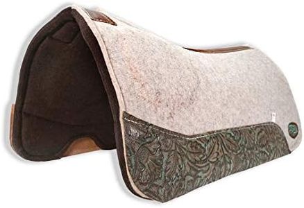 Southwestern Equine OrthoRide Elite Premium Tan Topper and Chocolate Wool Bottom 1" Saddle Pad, Dessert Rose, 31 x 30