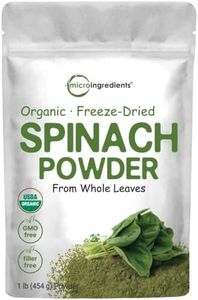 Micro Ingredients Sustainably US Grown, Organic Spinach Powder, 1 Pound, Freeze Dried from Whole Leaf, Rich in Beneficial Thylakoids and Chlorophyll, Contains Multivitamins, Non-GMO, Vegan Friendly