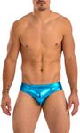 Gary Majdell Sport Men's Cheeky Brief Bikini Swimsuit (Liquid Turquoise, Large)