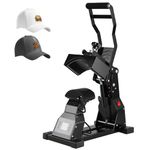 PowerPress Hat Heat Press Machine for Caps with 2pcs Interchangeable Platens -Black